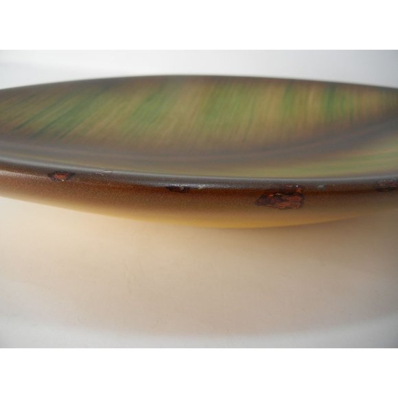 Ceramic tropical leaf fruit dish,  candle dish, hand made and painted in Peru - Picture 7 of 7